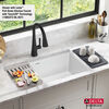 Lavabo de cocina tipo estación de trabajo con un receptáculo de compuesto de granito de 32" de montaje bajo encimera, con reborde WorkFlow™ y accesorios